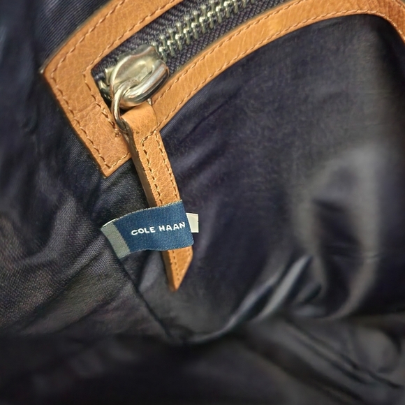 Cole Haan Navy Blue Marshall Canvas Leather Backpack - Picture 15 of 15